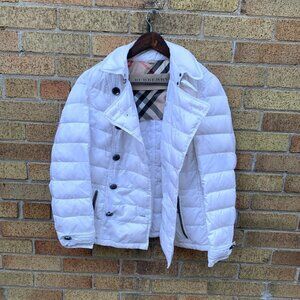 Burberry Goose Down Novacheck Puffer Jacket Medium White